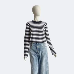 yori ヨリ ミラノリブボーダーショートニット レディース セーターのサムネイル