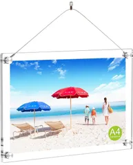 アクリルフォトフレーム A4判額縁 スタンド 壁掛け兼用タイプ 、写真立て ポスターフレーム、許可証賞状