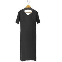 ダナキャランニューヨーク DKNY 五分袖 Vネックロングワンピース レディース import：S 