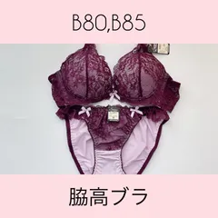 【タグ付新品未使用・送料込み】10617PU sanei サンエイ ブラショーツセット 脇高ブラ パープル レース B80,B85