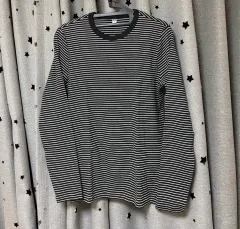 (新品 未使用) UNIQLO ユニクロ レディース ストライプ ボーダー柄 長袖Tシャツ (XL)