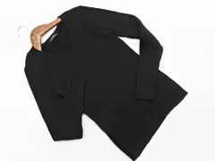 green label relaxing グリーンレーベルリラクシング ユナイテッドアローズ ウール100% Vネック リブ ニット セーター 黒 ◇■ レディース