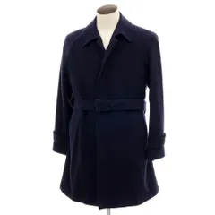 【中古】リングヂャケット RING JACKET ウール ベルテッド ステンカラーコート ネイビー【サイズ4】【メンズ】