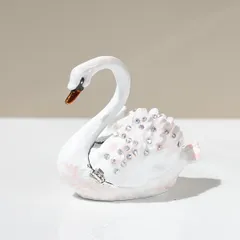 小物入れ 鍵置き 置物 インテリア オブジェ 白鳥 スワン ピンク ブルー 2種類 玄関 鍵 収納ボックス 雑貨 インテリア オシャレ ミニサイズ 亜鉛合金 アクセサリーケース ジュエリーボックス 高級感