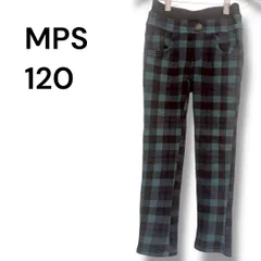 a1943 MPS エムピーエス キッズ 裏起毛パンツ 120 チェック柄 グリーン×ブラック