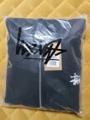 STUSSY ベーシック 起毛 フードジップアップ ブラック 新品 L
