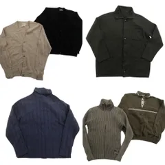 古着卸 まとめ売り セーター MIX 6枚セット (メンズ L ) カーディガン ポロニット リブニット フルジップ 中古 古着 ND6601