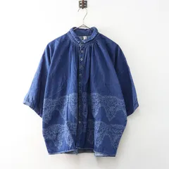 ドミンゴ ブロカント DMG Brocante ジャガード入 6ozデニムグランシャツ 2 インディゴブルー┃ブラウス【2400014776300】