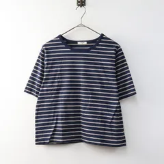 美品 2024SS スタジオクリップ studio CLIP USAコットン ボーダーTシャツ M ネイビー┃トップス【2400014776133】