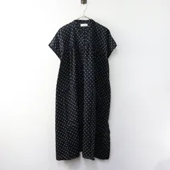 ソイル SOIL コットン ドットプリント プルオーバーワンピース ネイビー 1 ダークネイビー┃インド製 水玉 ドレス【2400014776409】