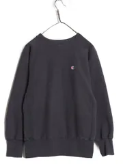 【お得なクーポン配布中!】 90s USA製 ★ チャンピオン リバースウィーブ スウェット メンズ M オールド 裏起毛 トレーナー 目付き ヘビーウェイト ロゴ刺繍 ブラック
