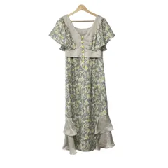 Chesty(チェスティ) ワンピース サイズ0 XS レディース美品  - 白×グレー×イエロー Vネック/半袖/ロング