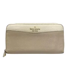 Kate spade(ケイトスペード) 長財布 - アイボリー×ベージュ ラウンドファスナー レザー