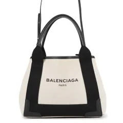 バレンシアガ ハンドバッグ ネイビーカバ XS 390346 BALENCIAGA バッグ ポーチ付き 黒 白