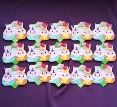 ✮折り紙 春　3月 季節 ☆ひなまつり うさぎ ピンク リース☆15個セット①