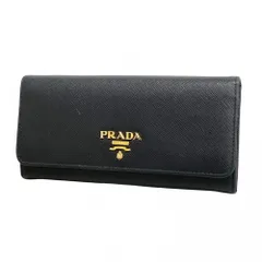 プラダ(Prada) プラダ 長財布 サフィアーノ レザー ブラック レディース