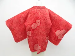 【一輝堂】羽織 絞り 花 しつけ付 羽織紐別売り 正絹 着物 身丈約74.5cm 裄丈64cm 26z01-364