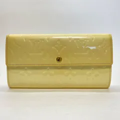 3449 LOUIS VUITTON ルイヴィトン ヴェルニ 長財布 ポルトフォイユ サラ イエロー系