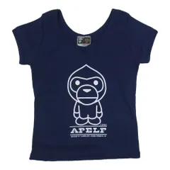 A BATHING APE アベイシングエイプ MILO マイロ プリント 半袖 Tシャツ ネイビー系 M【中古】