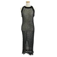 MAISON SPECIAL メゾンスペシャル ポンポン メッシュ ニット ワンピース ブラック系 サイズ表記なし【中古】