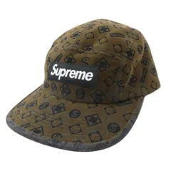 Supreme シュプリーム 24AW flocked denim camp cap フロックド デニム キャンプ キャップ 帽子 ブラウン系【中古】