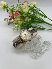 稼働　SEIKO FASHION ゴールド 手巻き時計 シルバー文字盤