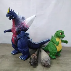 バンダイ ムービーモンスターシリーズ スペースゴジラ リトルゴジラ モスラ幼虫 ソフビフィギュア まとめ売り 東宝 特撮 怪獣 当時物 BANDAI GODZILLA 現状 中古 S398