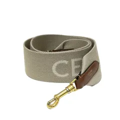 CELINE(セリーヌ) ショルダーストラップ - グレーベージュ×白×ブラウン レザー