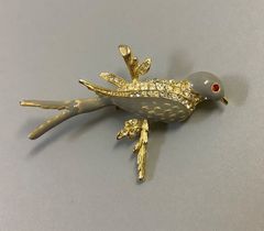 セシルエジャンヌ ラ・コロンブ(鳩) ブローチ ゴールド S (左向き