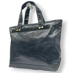 【良品】マークジェイコブス MARC JACOBS トートバッグ ワンショルダー PVC スエード ネイビー 紺 デニム調 スタッズ A4収納可 大容量 軽量 カジュアル 通学 通勤 レディース メンズ ユニセックス 鞄 カバン s8