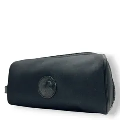 【良品】ハンティングワールド HUNTING WORLD セカンドバッグ クラッチバッグ ポーチ ナイロン レザー ブラック 黒 ロゴ トラベル 旅行 メンズ 紳士 ビジネス 軽量 丈夫 鞄 カバン s10