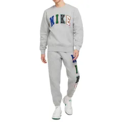 [ナイキ] CLUB BB LETTERS フリース スウェット 上下セット メンズ 2XL (身長176-185㎝) セットアップ 裏起毛 国内正規品 FZ0880-063×FZ0882-063 グレー [ダークグレーヘザー/ホワイト] [2XL]