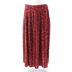 極美品★VALENTINO ヴァレンティノ VB3RA74062W シルク100％ リッププリント プリーツ ロングスカート レッド 42 イタリア製 正規品 レディース 定価319,000円のサムネイル