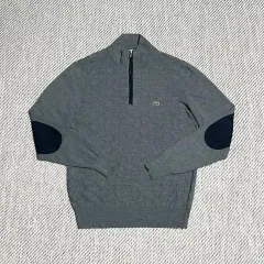 M LACOSTE ラコステ チャコール ハーフジップ ニット