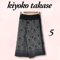 kiyoko takase キヨコタカセ キュロット ウエストゴム エスニック オフィスカジュアル レディース ブラック エスニック柄 5 日本製