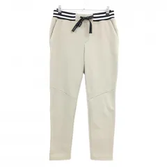 【美品】ニューバランスゴルフ パンツ ベージュ×黒 ウエストライン ロゴ 裏地ボア  レディース 2(L) ゴルフウェア New Balance