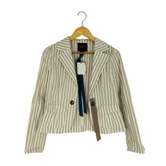 ランバンコレクション LANVIN COLLECTION コットンナイロン ストライプ テーラードジャケット レディース JPN：38 