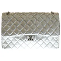 CHANEL (シャネル) デカマトラッセ40 Sフラップ Sチェーンショルダーバッグ ハンドバッグ 2AYバッグ メタリックシルバー ラムスキン シルバー金具