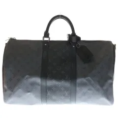 LOUIS VUITTON (ルイヴィトン) モノグラムエクリプス キーポルバンドリエール50 レザーボストンバッグ ショルダーバッグ ブラック M45392