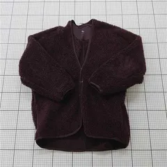 ◇ ⊇ ユニクロ UNIQLO ボアフリースカーディガン Mサイズ メンズ ブラウン系 E  【1601210000966】