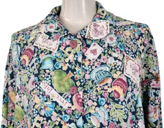 衝撃価格の売り尽くし‼️鴨居羊子ワンピース　新品未使用‼️TUNIC　４０接結　衿つき全開ワンピース　スィートアリス　紺色　29355のサムネイル