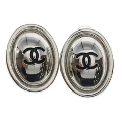 CHANEL (シャネル) ココマーク ラウンドイヤリング シルバー マメ有 99P