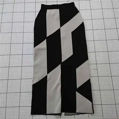 ◇ Θ グレイル GRL an1339 幾何学柄ニットスカート ブラック系 レディース E  【1601260016122】