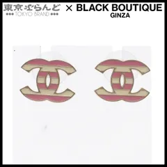 シャネル CHANEL ピアス ライトゴールド ピンク ホワイト メタル ココマーク ボーダー コスチュームジュエリー A13C レディース 101802045