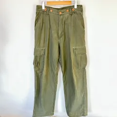 (^w^)b ミリタリー カーゴパンツ コットン 綿100% ワークパンツ アーミー アメカジ 古着MIX ストリート デイリー タウンユース アウトドア キャンプ カーキ メンズ サイズM