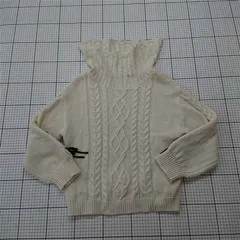 ◇ Θ アクシーズファム axes femme TS131X180 ケーブル編みニットトップス アイボリー系 レディース E  【1601260016412】