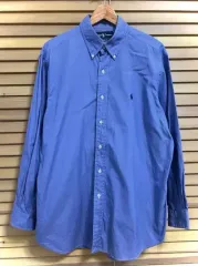 ポロラルフローレン メンズ ブルー クラシックフィット 長袖シャツ 16 1/2