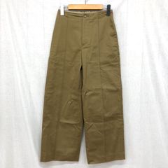 BEAUTY&YOUTH コットンチノピンタックワイドパンツ センターシーム ストレッチチノパンツ バックゴム ベージュ S