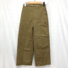 BEAUTY&YOUTH コットンチノピンタックワイドパンツ センターシーム ストレッチチノパンツ バックゴム ベージュ S