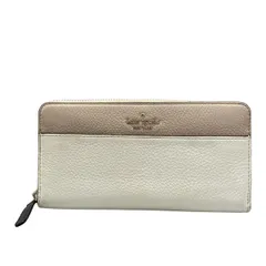 Kate spade(ケイトスペード) 長財布 - WLRU5915 白×ベージュ ラウンドファスナー レザー